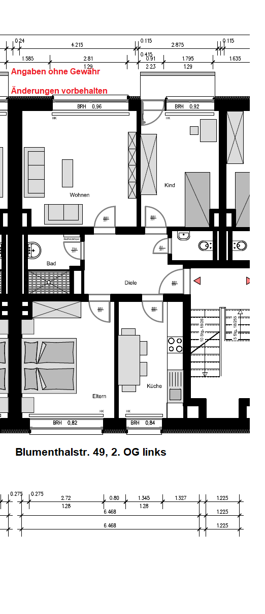 Grundriss Blumenthalstr. 49, 2. OG links